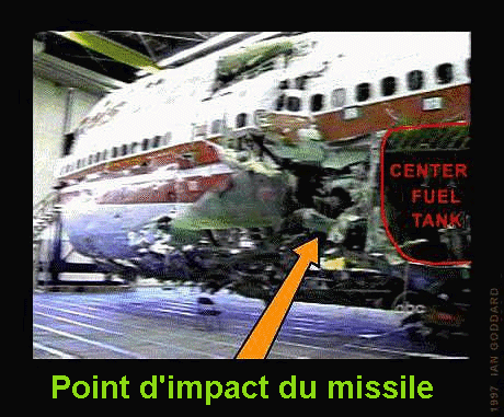 Point d'impact du missile